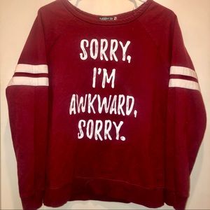 sorry i’m awkward sorry crew neck sweatshirt